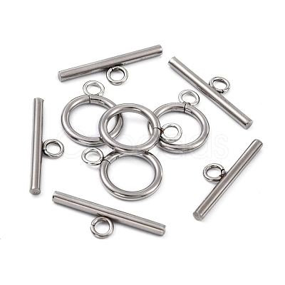 Non-Tarnish 304 Stainless Steel Ring Toggle Clasps X-STAS-Q179-01-1