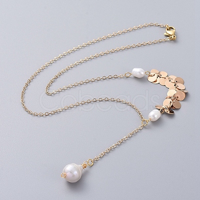 (Jewelry Parties Factory Sale)Single Pearl Pendant Necklaces NJEW-JN02710-01-1