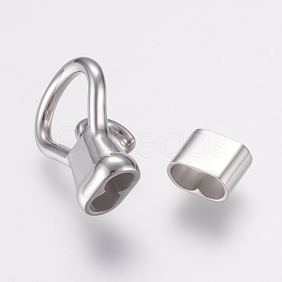 Tarnish Resistant 304 Stainless Steel Hook Clasps X-STAS-F122-27P-1