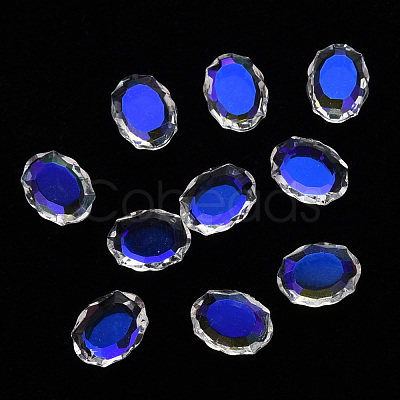 Oval Transparent Glass Cabochons MRMJ-T009-097-1