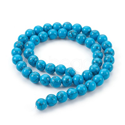 Synthetic Turquoise Beads Strands G-E511-02-6mm-1