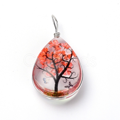 Transparent Glass Pendants GLAA-SZC0001-01H-1