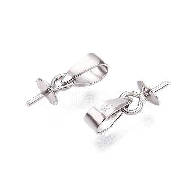 Anti-Tarnish Rhodium Plated 925 Sterling Silver Snap on Bails STER-N016-21P-1