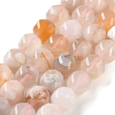 Natural Cherry Blossom Agate Beads Strands G-NH0021-A15-02-1