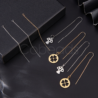 BENECREAT 8Pcs 4 Style Brass Stud Earring Findings KK-BC0011-84-1