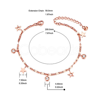 SHEGRACE Titanium Steel Anklet JA84A-1