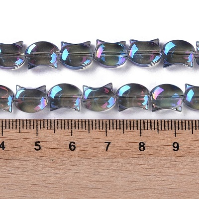 Electroplate Glass Beads Strands EGLA-Q128-06A-FR02-1