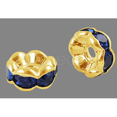 Brass Rhinestone Spacer Beads X-RSB029NFG-1