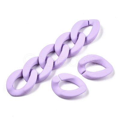 Opaque Spray Painted Acrylic Linking Rings OACR-S036-001A-I15-1