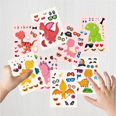 48 Sheets 8 Styles Paper Make a Face Stickers DIY-WH0467-004-1