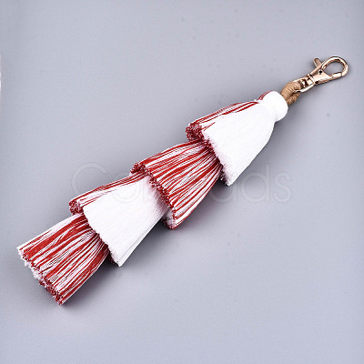 Polycotton(Polyester Cotton) Tassel Big Pendant Decorations FIND-S302-13G-1