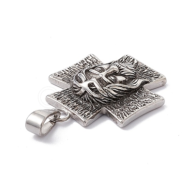 Tibetan Style 304 Stainless Steel Pendants STAS-H170-13AS-1