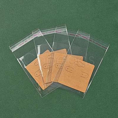 30Pcs Kraft Paper Earring Display Cards with Hanging Hole EDIS-YW0001-05-1