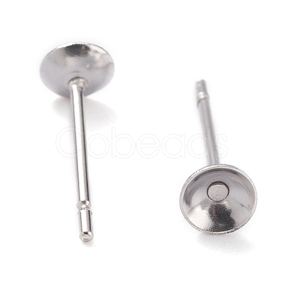 Non-Tarnish 304 Stainless Steel Stud Earring Settings STAS-J031-09-1