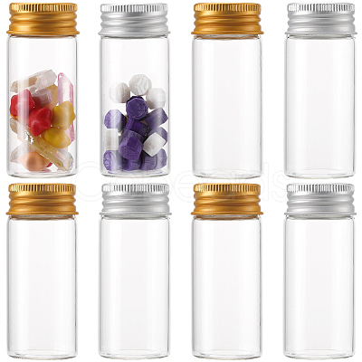 SUNNYCLUE 24Pcs 2 Colors Clear Glass Bottles Bead Containers CON-SC0001-12-1