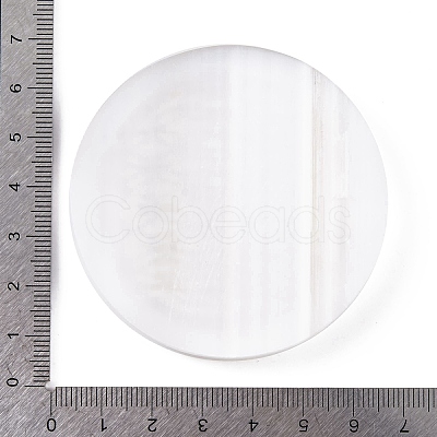 Flat Round Natural Selenite Slice Coasters DJEW-C015-02A-1