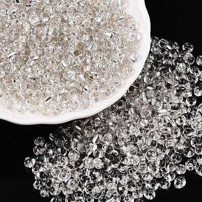 6/0 Baking Paint Transparent Glass Seed Beads SEED-N006-06A-1