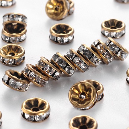 Brass Rhinestone Spacer Beads RB-A014-Z8mm-01AB-NF-1