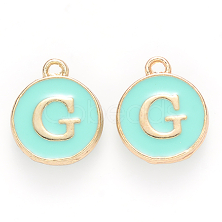 Golden Plated Alloy Enamel Charms X-ENAM-S118-05G-1