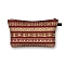 Printed Polyester Cosmetic Zipper Bag, Clutch Bags Ladies Large Capacity Travel Storage Bag, Saddle Brown, 21.5x13cm