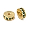 Rack Plating Brass Micro Pave Cubic Zirconia Beads, Lead Free & Cadmium Free, Long-Lasting Plated, Real 18K Gold Plated, Round, Dark Green, 7x2.5mm, Hole: 1.5mm