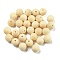 Wood Beads, Undyed, Round, Bisque, 10mm, about 1270pcs/500g