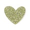 Acrylic Plastic Cabochons, Heart, Green, 37x39.5x2.5mm, Hole: 2.5mm