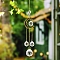 Metal Moon Hanging Ornaments, Glass Tassel Suncatchers for Home Garden Ornament, Round, 370mm