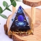 Pyramid Resin Energy Generators, Reiki Natural Lapis Lazuli & Obsidian Chips Inside for Home Office Desk Decoration, 50mm