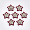 Opaque Acrylic Pendants, with Alloy Findings, Star with Word Love, Light Gold, Brown, 29x30x4mm, Hole: 2mm