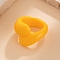 Resin Finger Rings for Women, Gold, Inner Diameter: 17mm