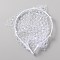 Bridal Rhinestones Pearl Mesh Veil Cloth Hair Bands, Hair Accessories for Women, White, Inner Diameter: 128x110mm