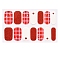 Nail Art Full Cover Nail Stickers, Tartan Daisy Pineapple Self-Adhesive Glitter Powder Gel Nail Art Decals, for Nail Tips Decorations, Red, 24x8mm, 14pcs/sheet