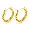 304 Stainless Steel Earrings, Round, Real 18K Gold Plated, 25.5x4.5mm