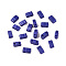 2-Hole Baking Paint Glass Seed Beads, Rectangle, Dark Blue, 4.5~5.5x2x2~2.5mm, Hole: 0.5~0.8mm