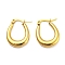 PVD Vacuum Plating 304 Stainless Steel Hoop Earrings for Women, Teardrop, Golden, 23x18x3.5mm