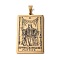 201 Stainless Steel Pendant, Golden, Rectangle with Tarot Pattern, Justice XI, 40x24x1.5mm, Hole: 4x7mm