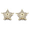 Brass Micro Pave Clear Cubic Zirconia Pendants, Star, Golden, 18x19x2.5mm, Hole: 1mm