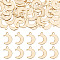 SUNNYCLUE 100Pcs 304 Stainless Steel Charms, Moon, Golden, 15.5x11x1mm, Hole: 1.4mm