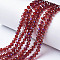 Electroplate Transparent Glass Beads Strands, Half Rainbow Plated, Faceted, Rondelle, FireBrick, 3x2mm, Hole: 0.8mm, about 150~155pcs/strand, 15~16 inch(38~40cm)