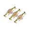 Natural Sunstone with Brass Fold Over Clasps, Real 18K Gold Plated, Long-Lasting Plated, Rack Plating, Round, 38mm