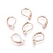 304 Stainless Steel Leverback Earring Findings, with Loop, Rose Gold, 15.5x10x1.5mm, Hole: 1.5mm