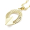 Brass Micro Pave Clear Cubic Zirconia Pendant Necklaces, Teardrop, 17.44 inch(443mm), 41mm extender