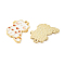 Alloy Enamel Pendants, Cat Charms, Light Gold, White, 20x19x1mm, Hole: 1.5x2.5mm