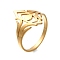 304 Stainless Steel Rings for Women, Eyes Symbol, Real 18K Gold Plated, 18mm, Inner Diameter: 18mm