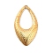 Rack Plating Brass Pendants, Long-Lasting Plated, Teardrop Charm, Golden, 24x13x2mm, Hole: 1mm