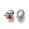 Rack Plating Alloy Enamel European Beads, Large Hole Beads, Monkey, Platinum, 9.5x9.5x7.5mm, Hole: 4.5mm