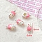 Brass Enamel European Beads, Large Hole Beads, Silver, Ice Cream, 13x6x6.6mm, Hole: 4.4mm