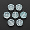 Transparent Glass Beads, Plum Blossom Flower, Light Cyan, 10x10.5x4mm, Hole: 1.2mm