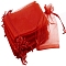 Organza DIY Craft Drawstring Bag, for Valentine Birthday Wedding Party Candy Wrapping, Dark Red, 9x7cm